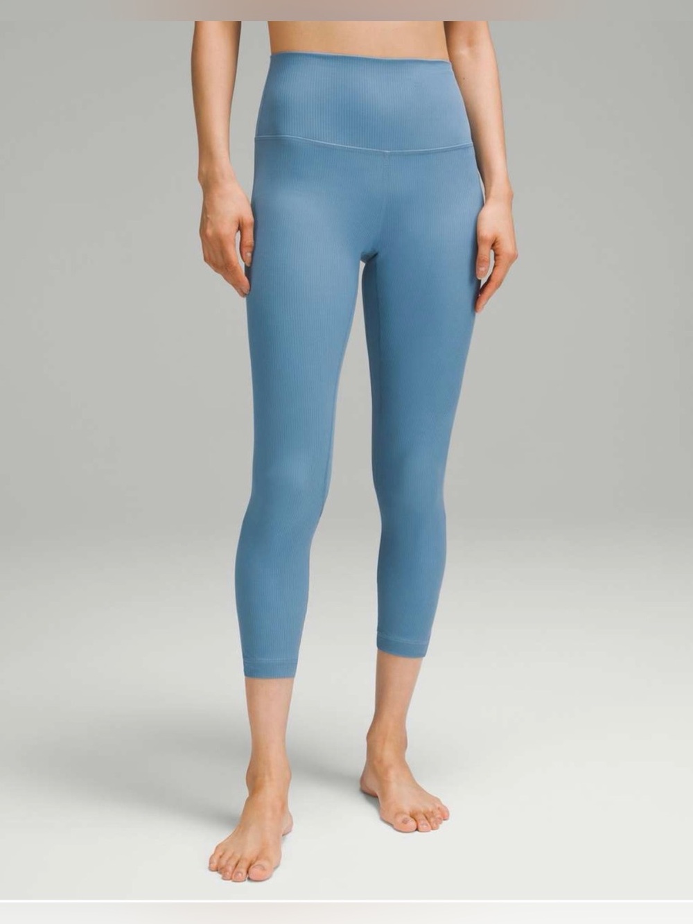 Lululemon Align Ribbed High Rise Leggings 23” Utility Blue Size 2 EEUC